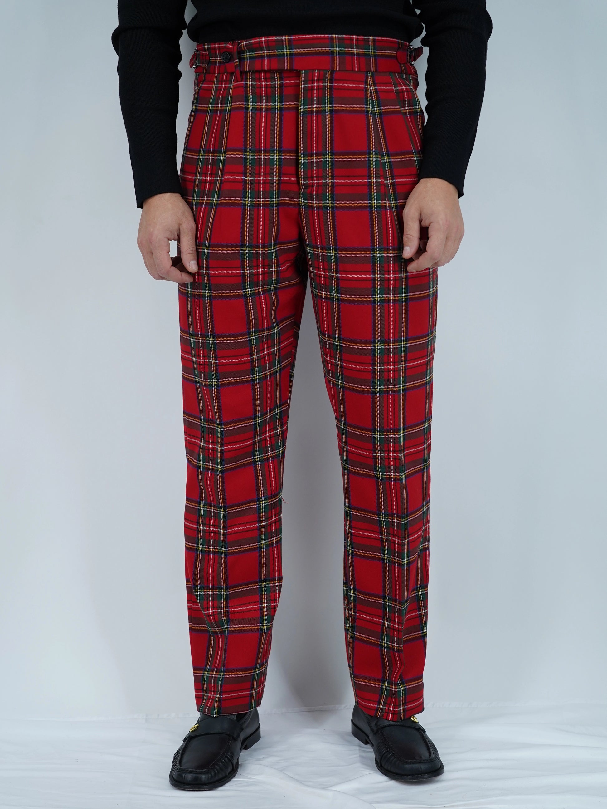 Gurkha 1 bottone con fibbie laterali stringenti Tartan Royal Stewart