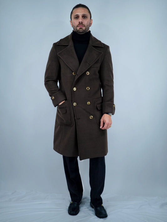 Cappotto Chesterfield Spigato Testa di Moro