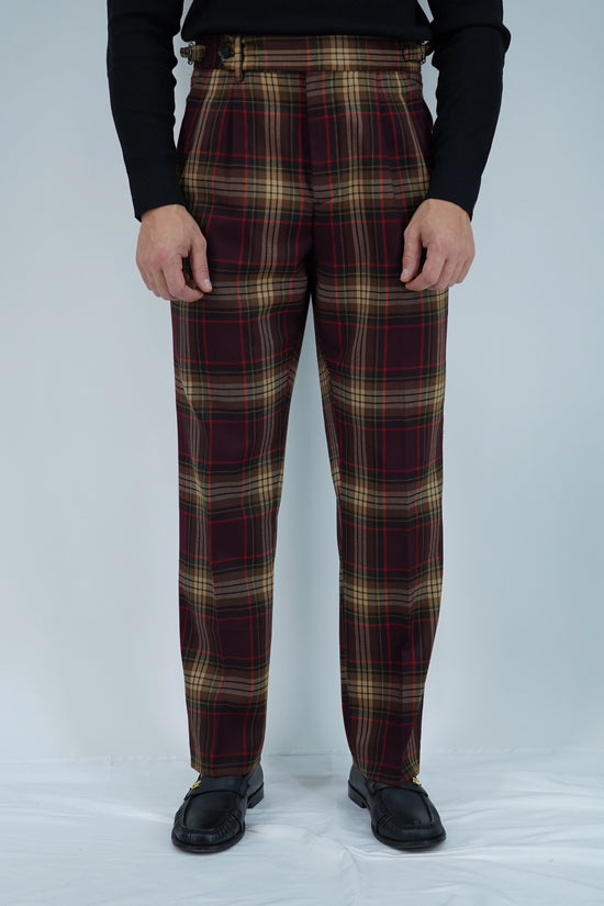 Gurkha 1 bottone con fibbie stringenti laterali Tartan Royal Stewart