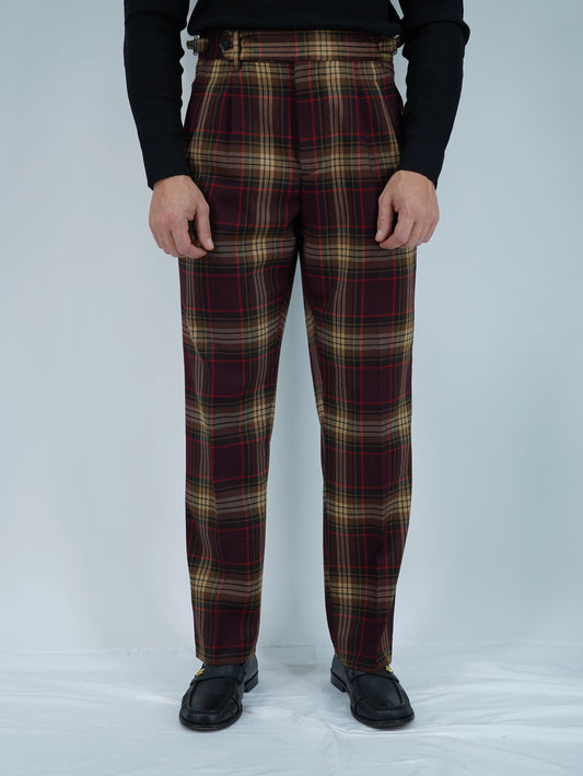 Gurkha 1 bottone con fibbie stringenti laterali Tartan Royal Stewart