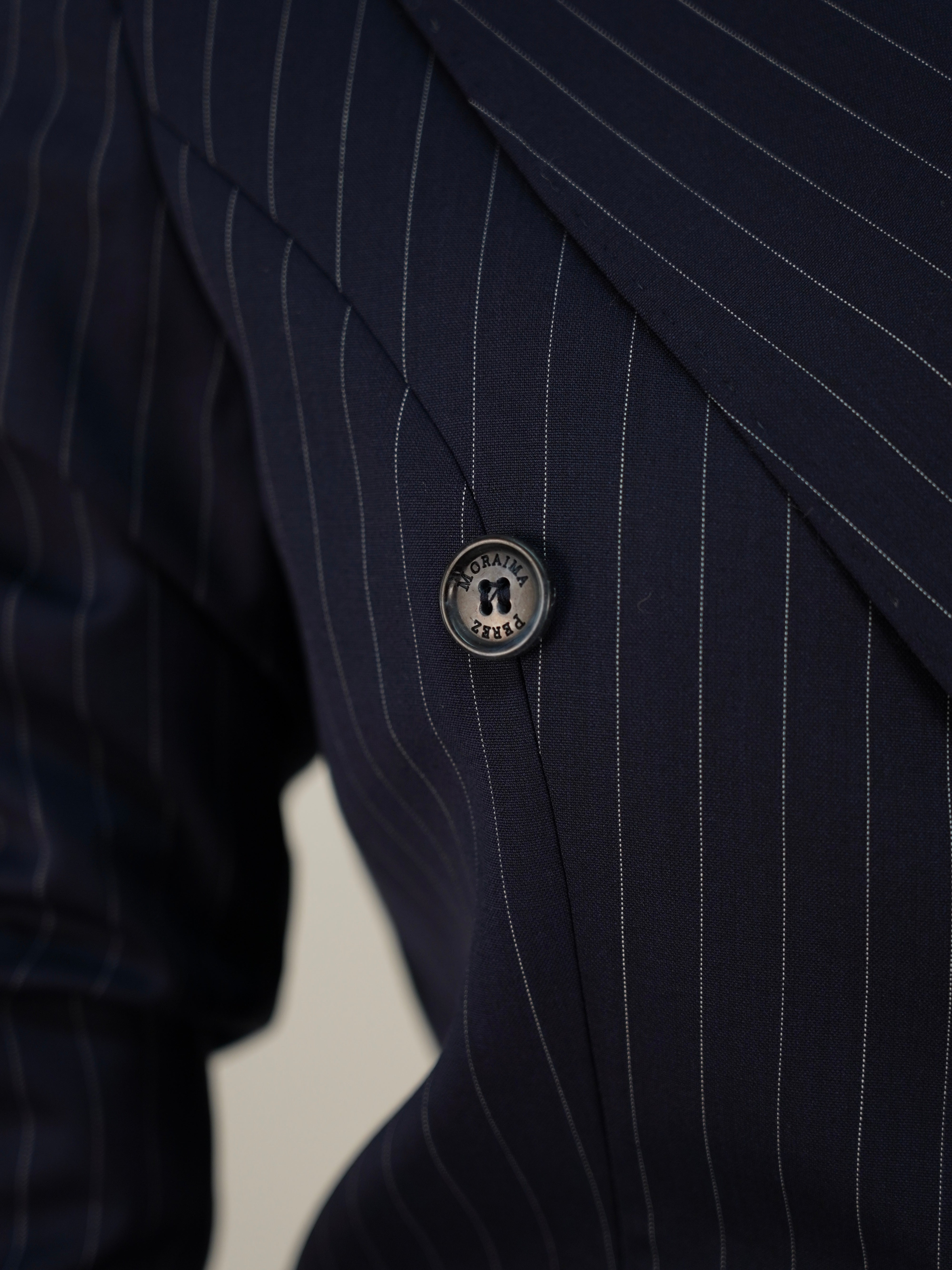 Tailleur doppiopetto blu gessato