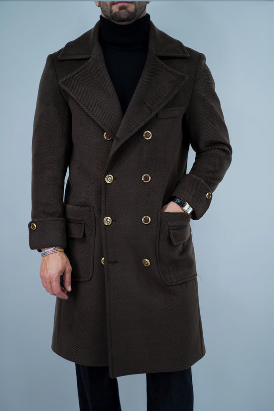 Cappotto Chesterfield Spigato Testa di Moro