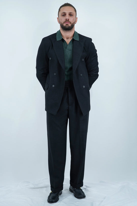 Giacca Harmonious doppiopetto in flanella nero