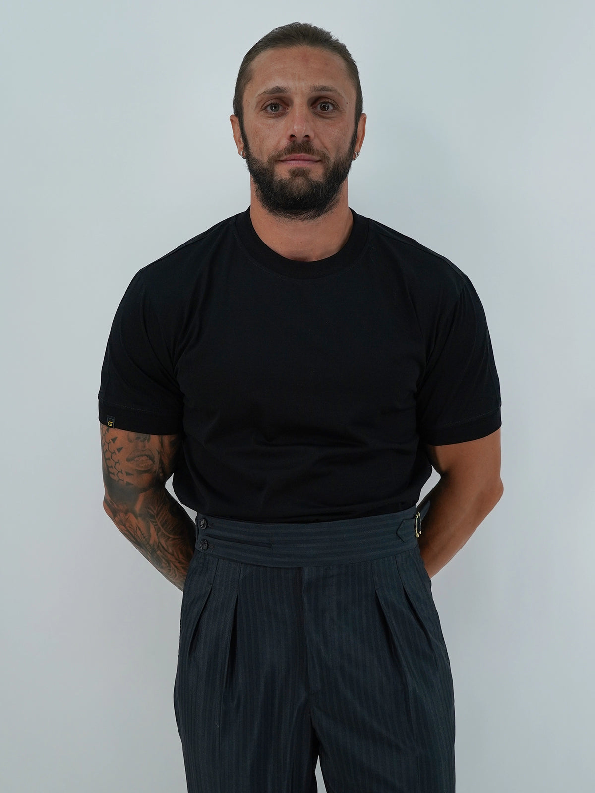 T-Shirt in Filo di Scozia | Girocollo| Nero