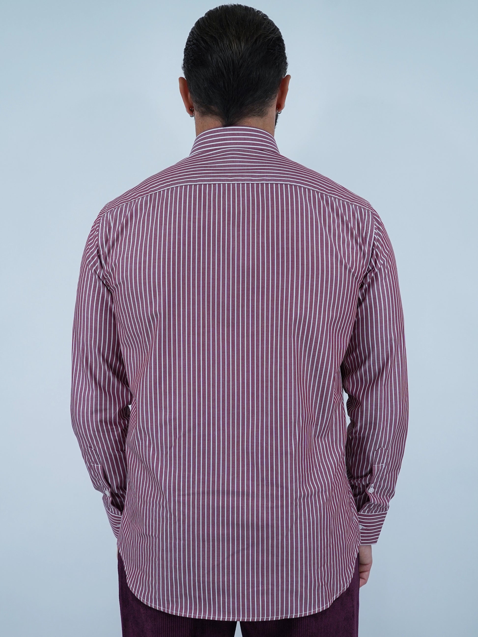 Camicia collo francese bordeaux rigo bianco