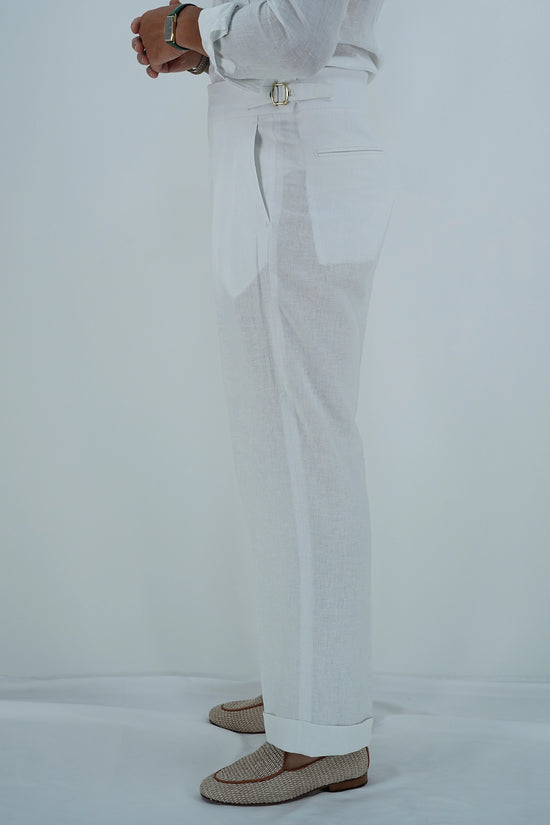 Gurkha Heritage 1 bottone in lino - Fondo 22/25cm | Doppia Fibbia Regolabile | Bianco