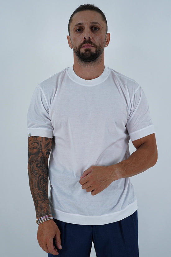 T-Shirt in Filo di Scozia | Girocollo| Bianco