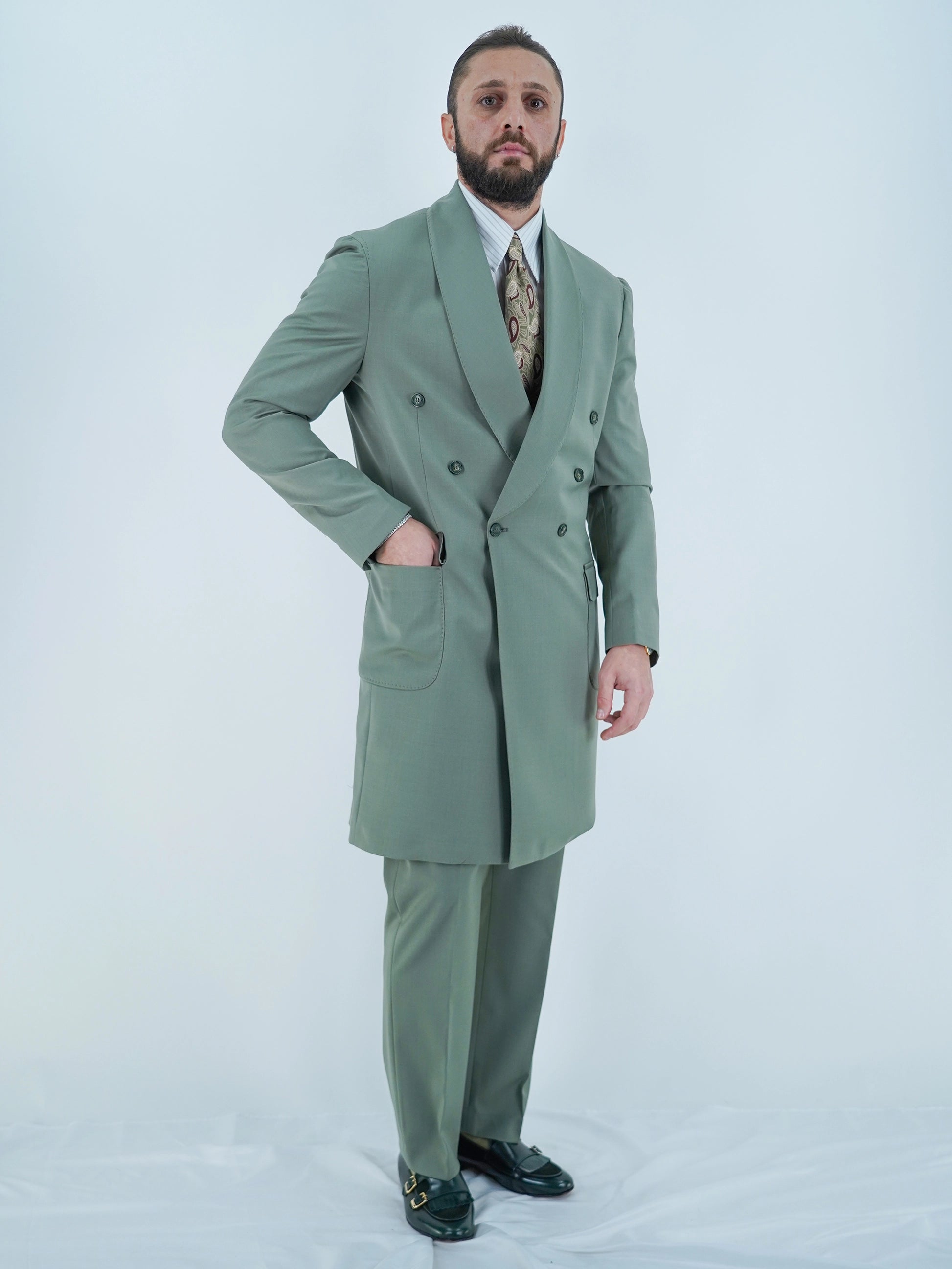 Giacca Heritage Lunga Doppio Petto - Linea Extensive | Verde Oliva