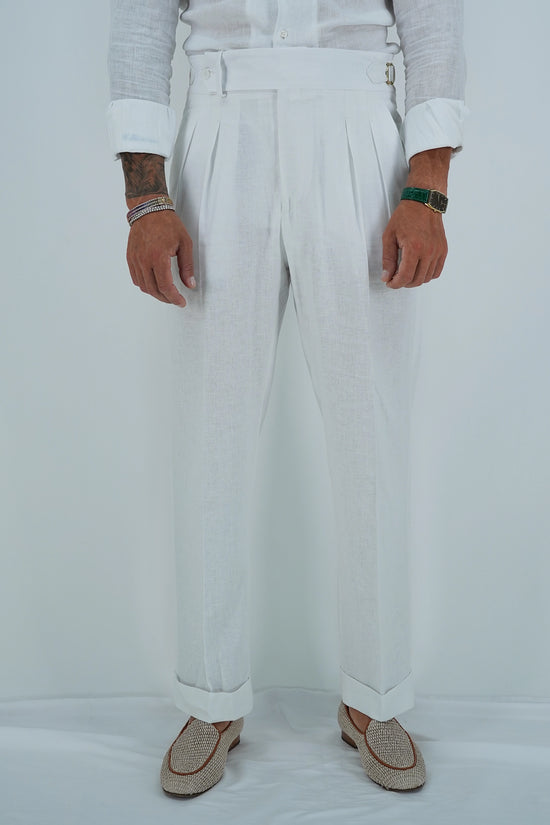 Gurkha Heritage 1 bottone in lino - Fondo 22/25cm | Doppia Fibbia Regolabile | Bianco