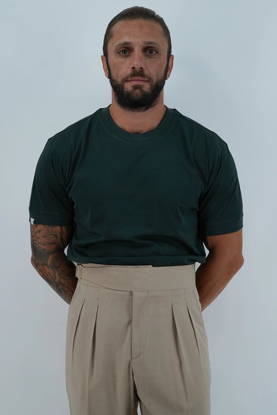 T-Shirt in Filo di Scozia | Girocollo| Verde Foresta
