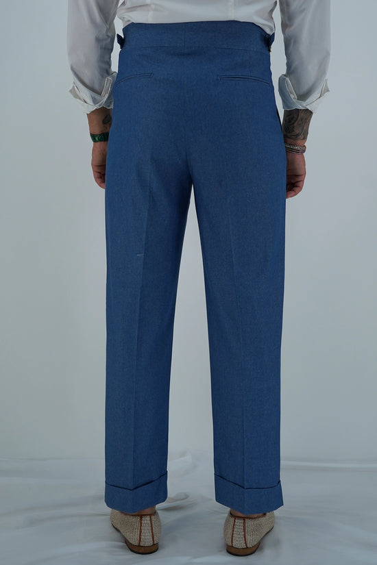 Gurkha Heritage 4 bottoni - Fondo 22/25cm | Doppia Fibbia Regolabile | Jeans Chiaro