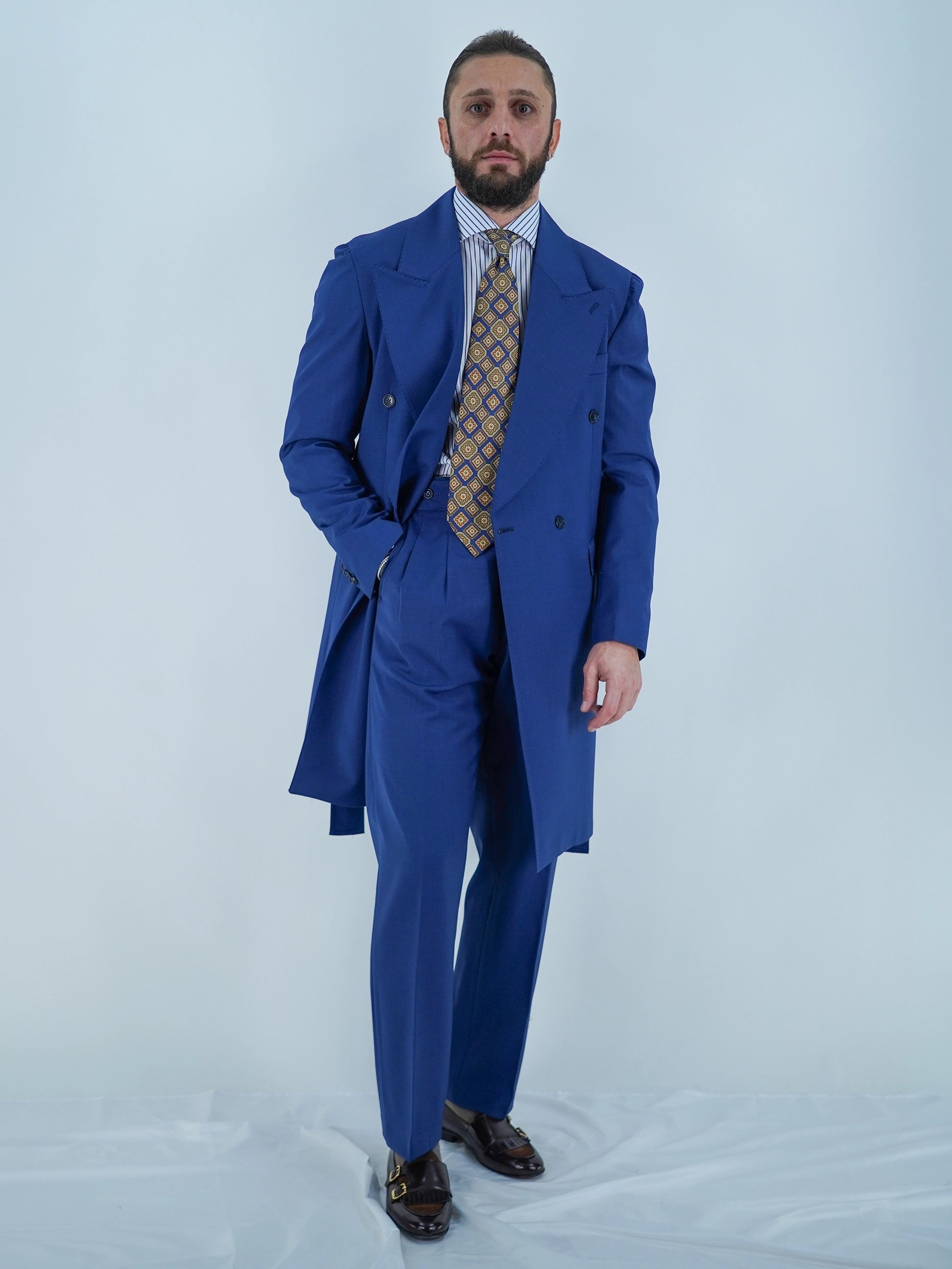 Giacca Heritage Lunga Doppio Petto - Linea Extensive | Blu Inchiostro