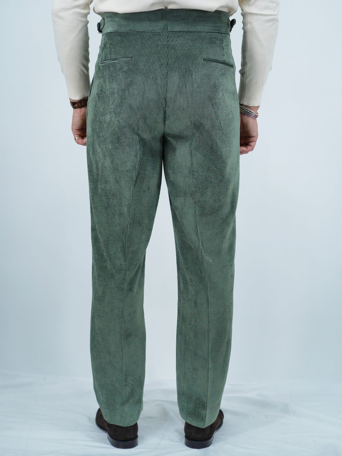 Gurkha Heritage 1 bottone In Velluto a Coste - Fondo 20/23cm | Doppia Fibbia Regolabile | Verde Militare