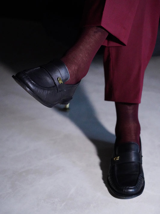 Calza Lunga Filo di Scozia - Maglia liscia | Bordeaux