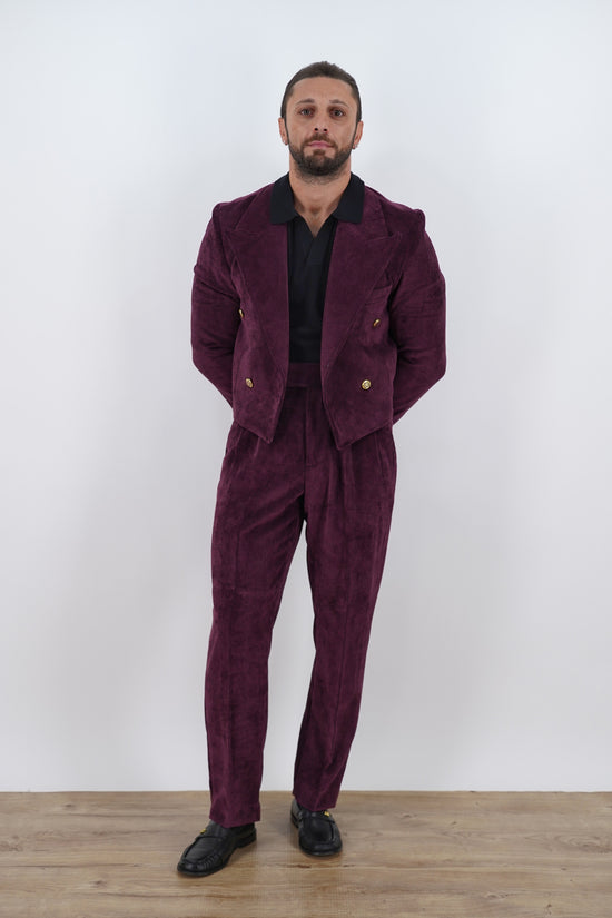 Giacca Cropped Doppiopetto in Velluto - Linea Extensive | Bordeaux