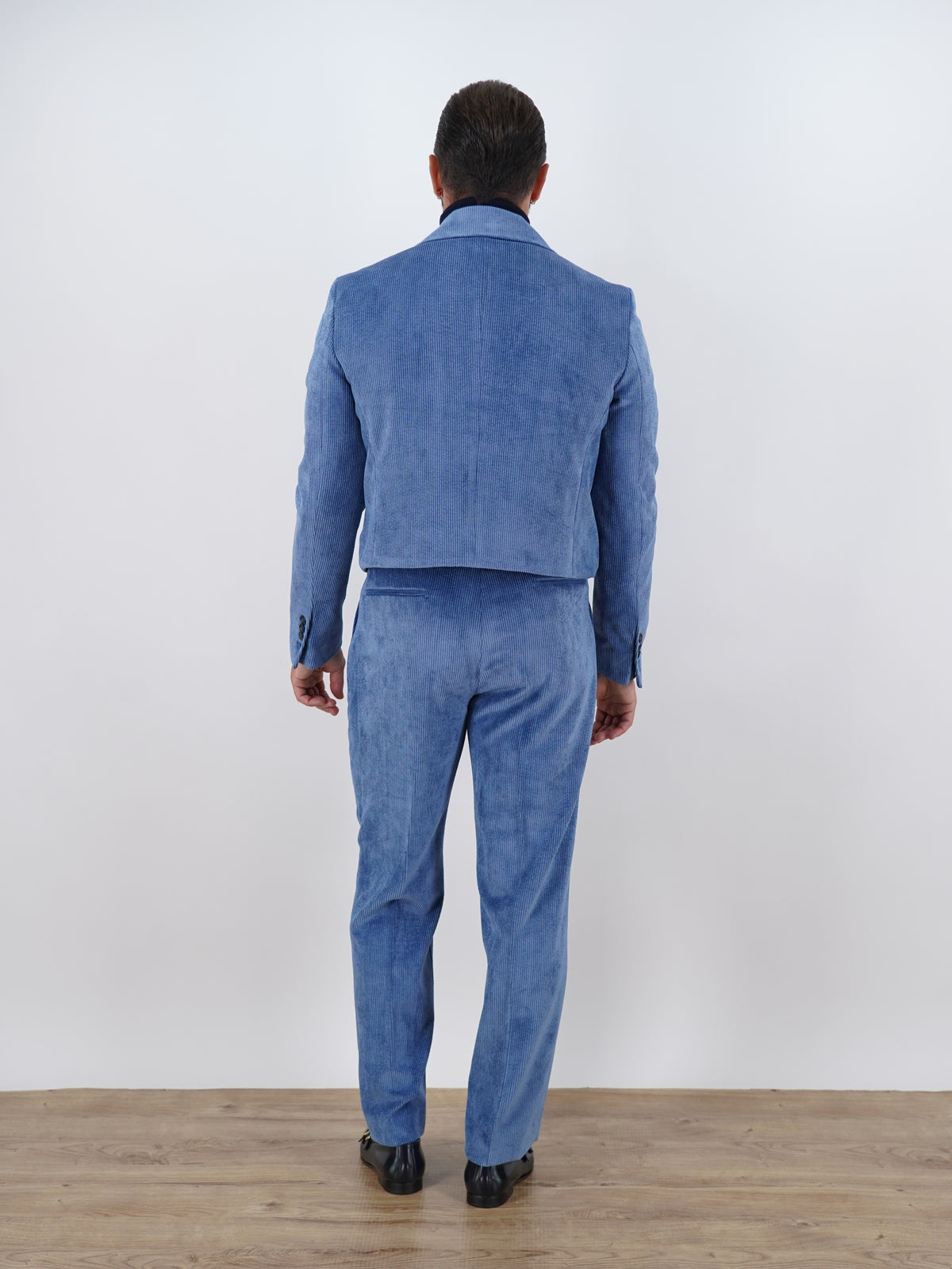 Giacca Cropped Doppiopetto in Velluto - Linea Extensive | Azzurro