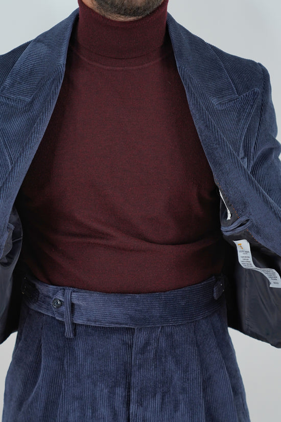 Giacca Cropped Doppiopetto in Velluto - Linea Extensive | Blu Inchiostro
