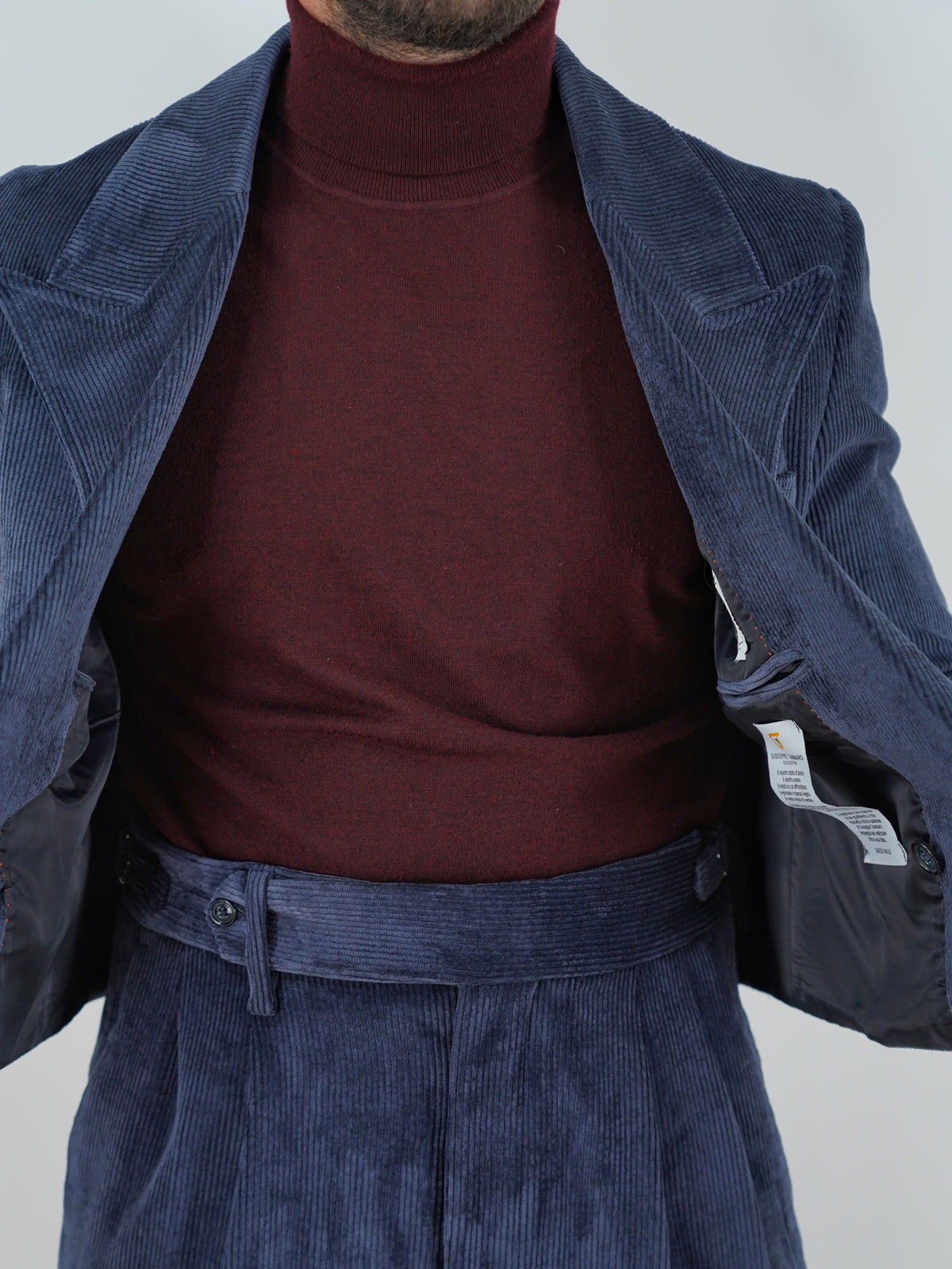 Giacca Cropped Doppiopetto in Velluto - Linea Extensive | Blu Inchiostro