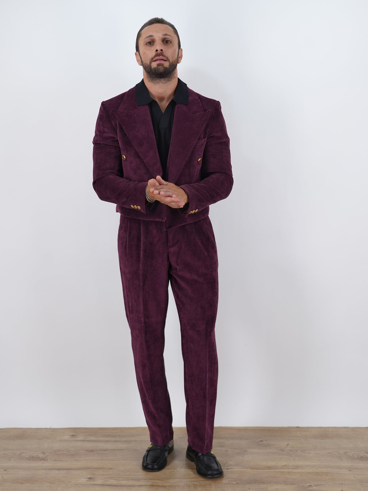 Giacca Cropped Doppiopetto in Velluto - Linea Extensive | Bordeaux