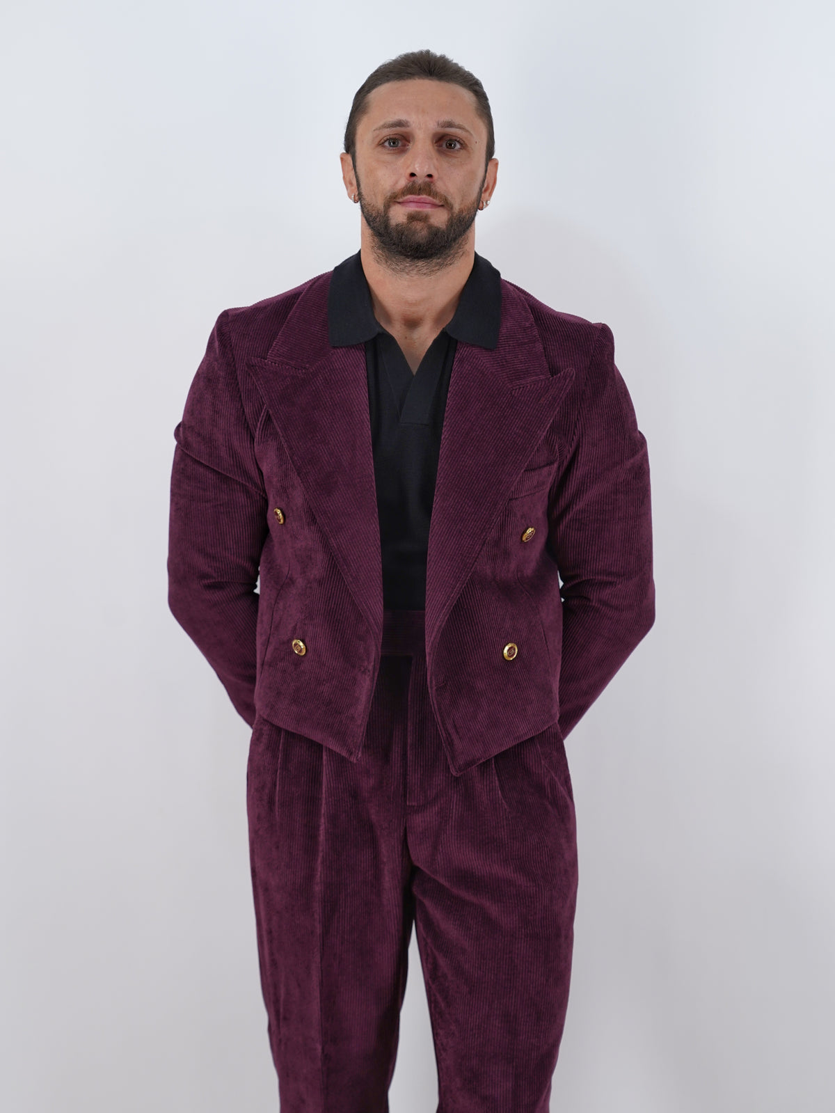 Giacca Cropped Doppiopetto in Velluto - Linea Extensive | Bordeaux