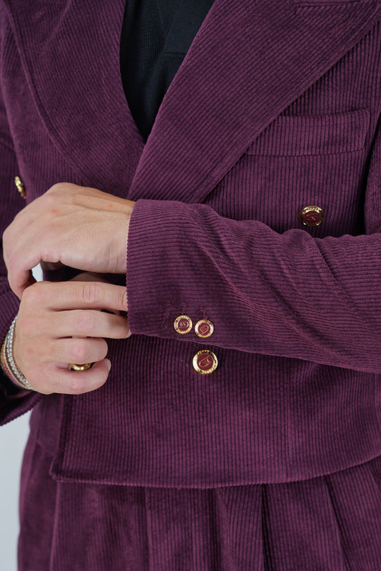 Giacca Cropped Doppiopetto in Velluto - Linea Extensive | Bordeaux