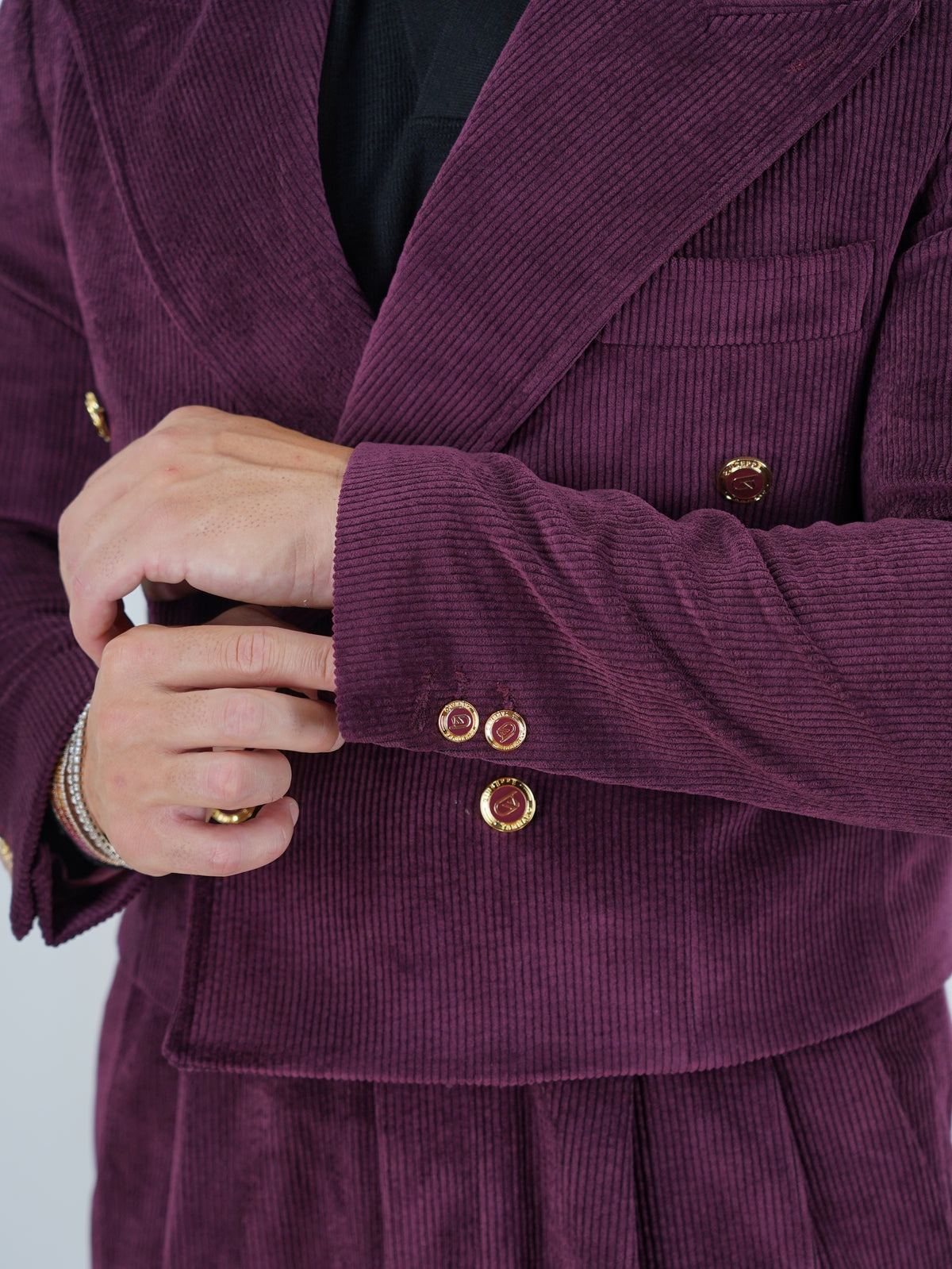 Giacca Cropped Doppiopetto in Velluto - Linea Extensive | Bordeaux