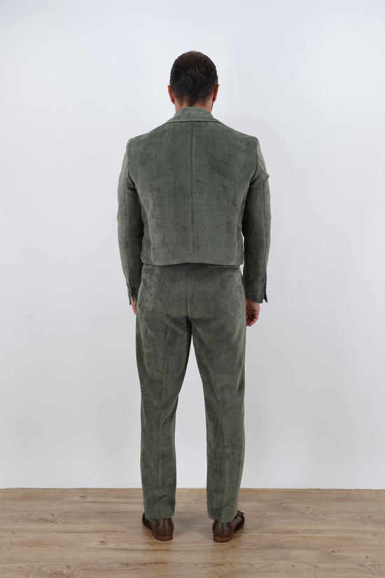 Giacca Cropped Doppiopetto in Velluto - Linea Extensive | Verde