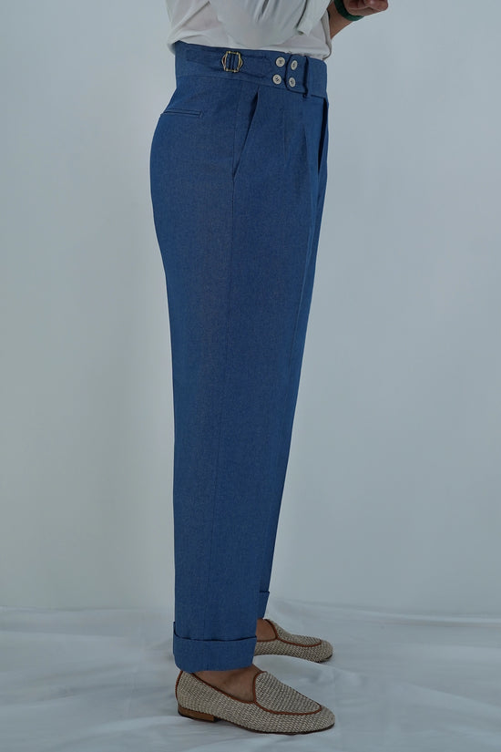 Gurkha Heritage 4 bottoni - Fondo 22/25cm | Doppia Fibbia Regolabile | Jeans Chiaro