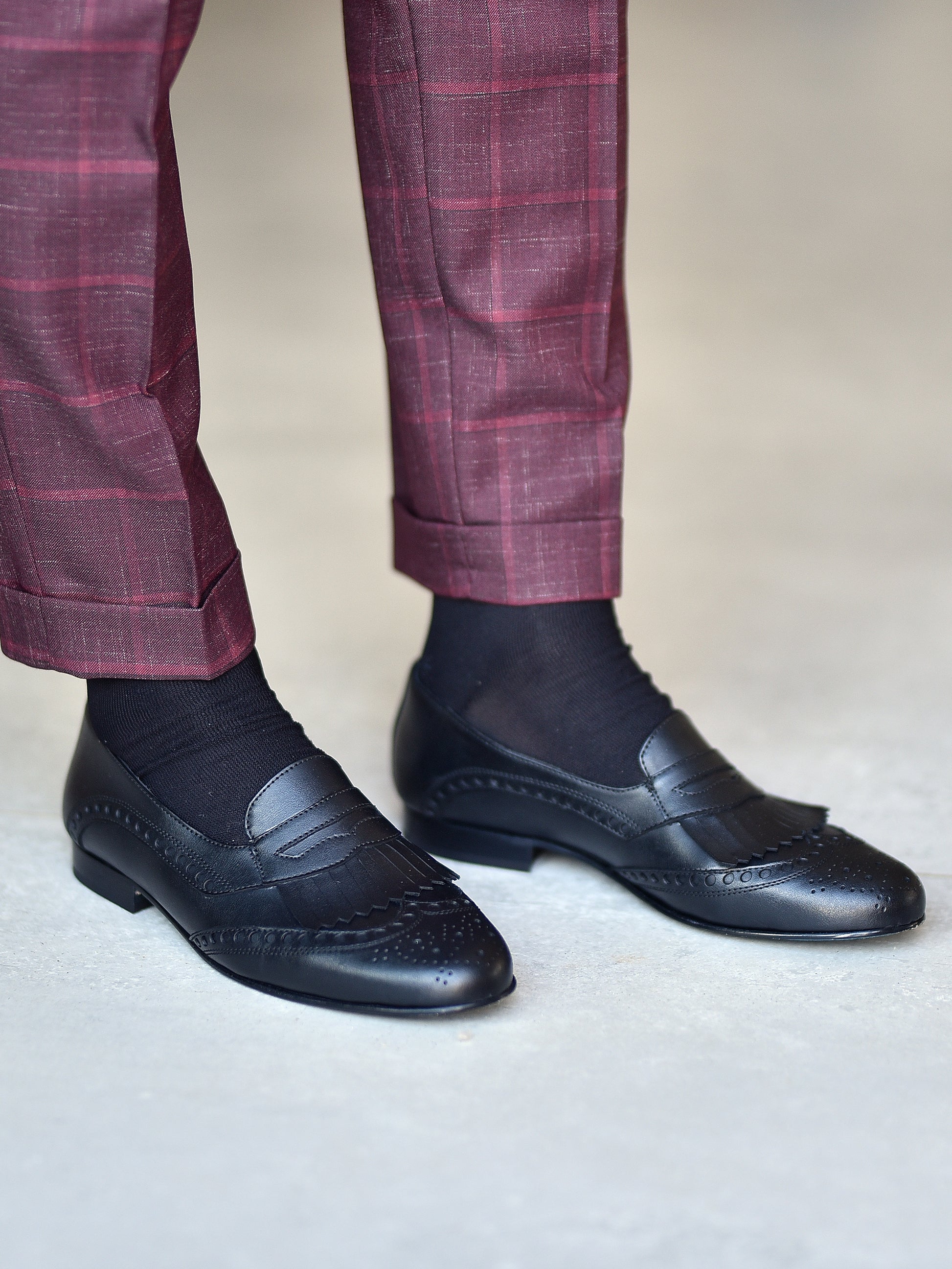 Mocassino inglese Nero con Frange