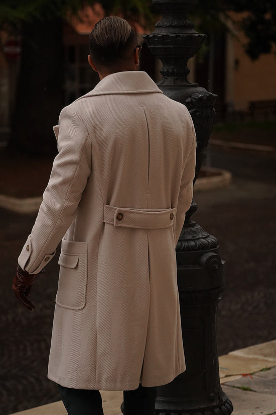 Cappotto Chesterfield Spigato Panna