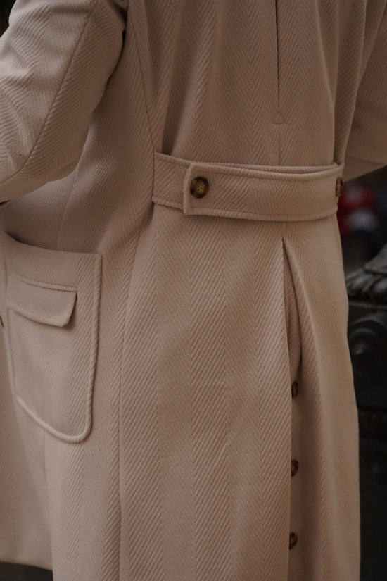 Cappotto Chesterfield Spigato Panna
