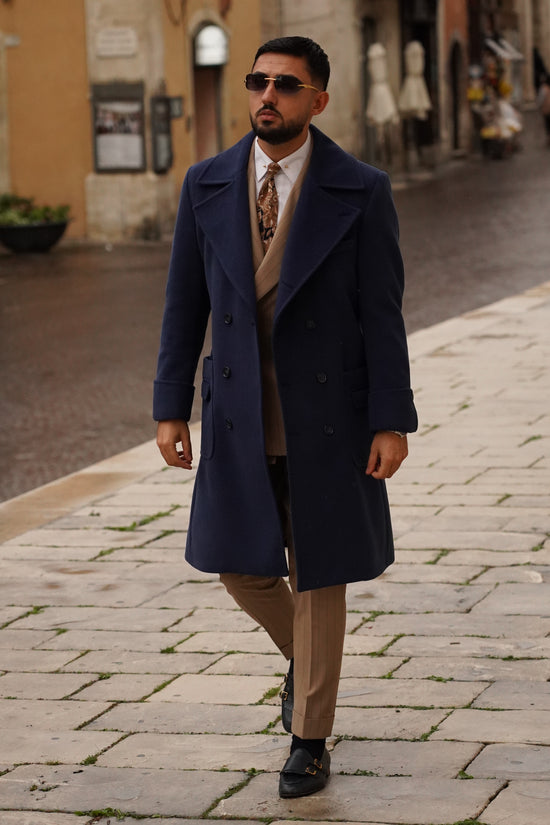 Cappotto Chesterfield Spigato Zaffiro