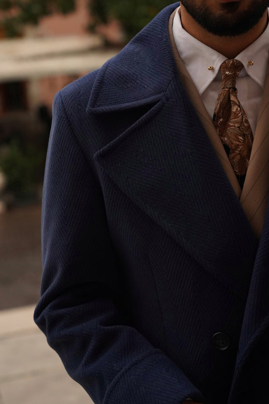 Cappotto Chesterfield Spigato Zaffiro