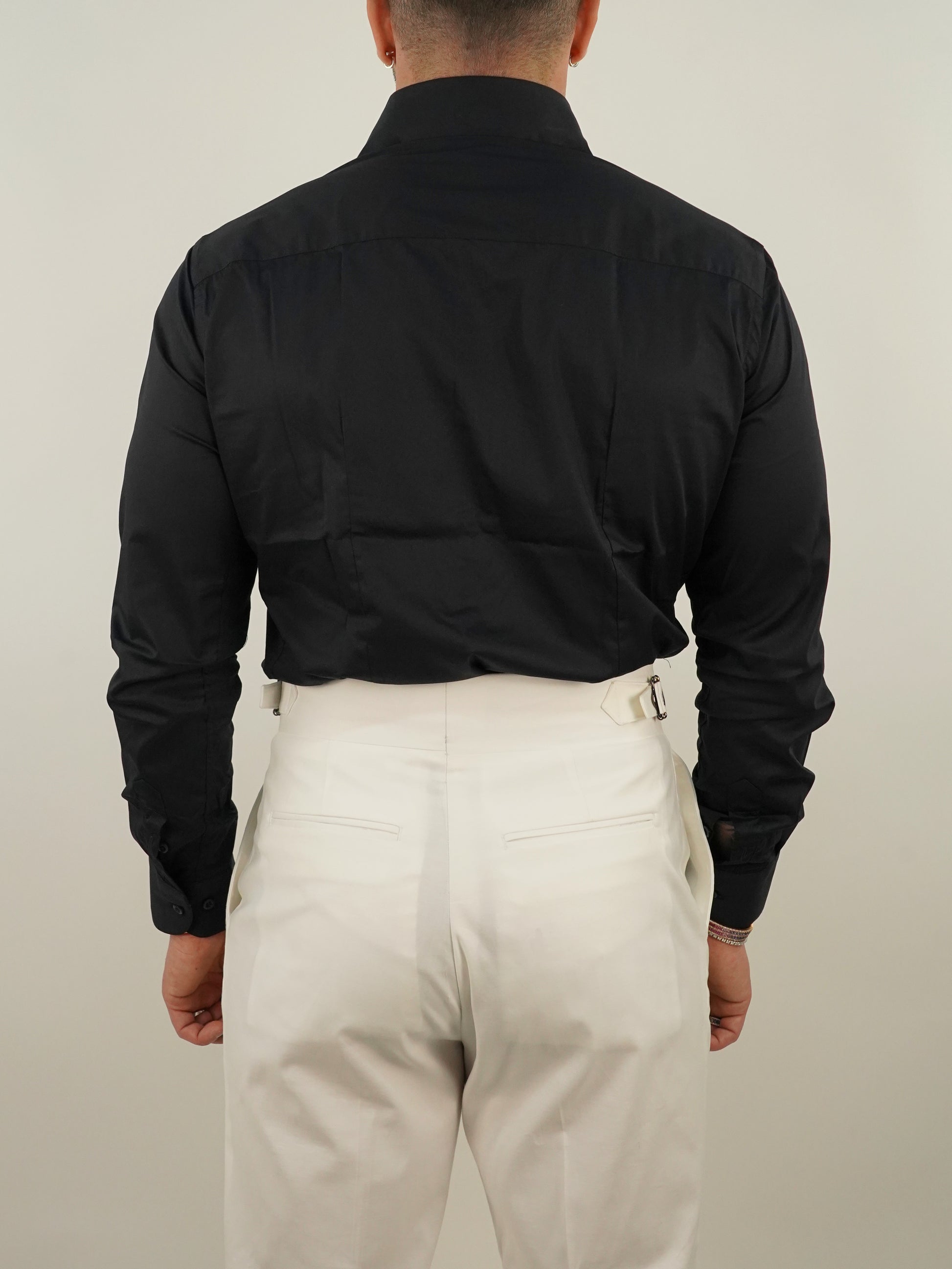 Camicia collo club Nera