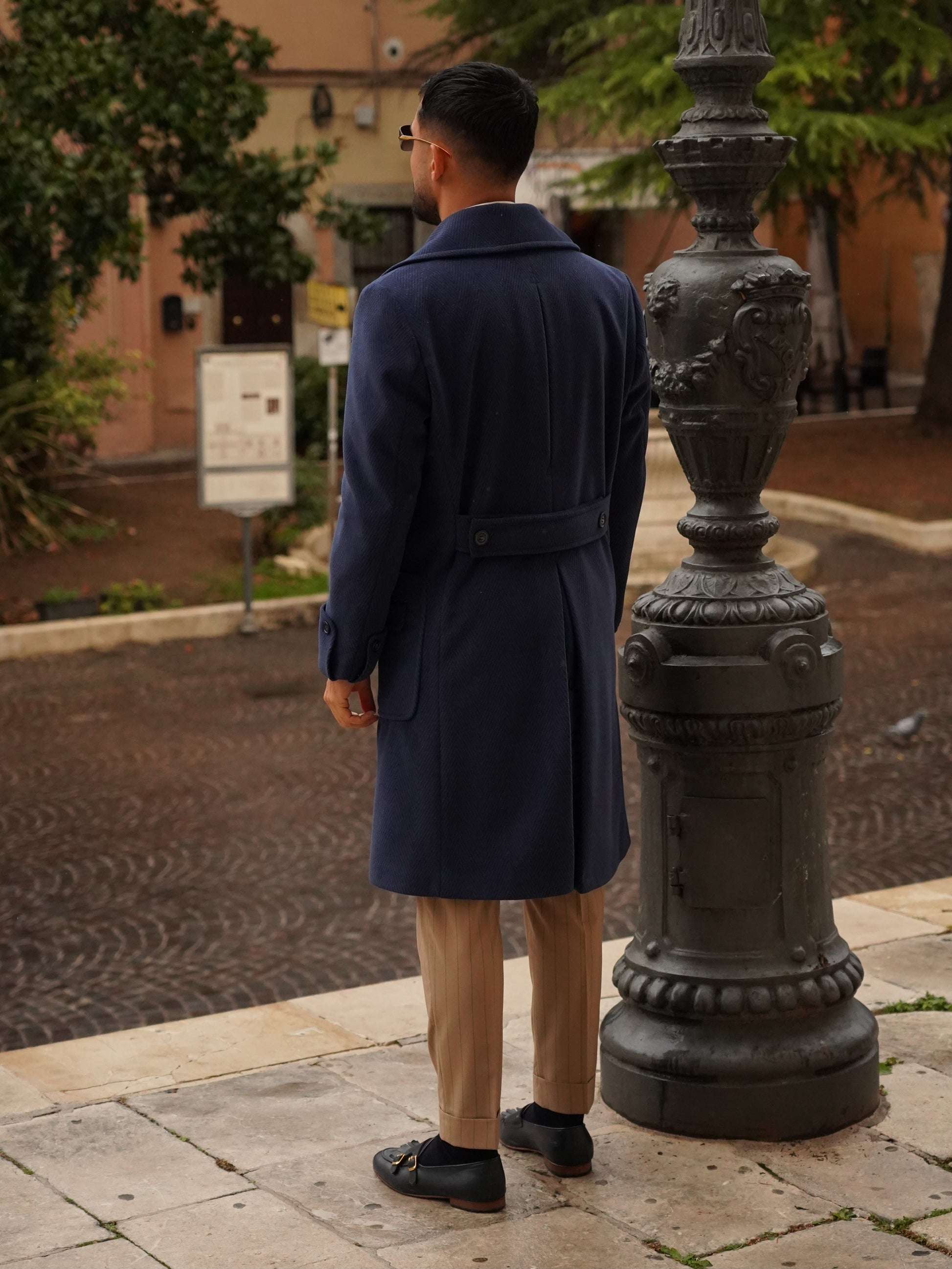 Cappotto Chesterfield Spigato Zaffiro