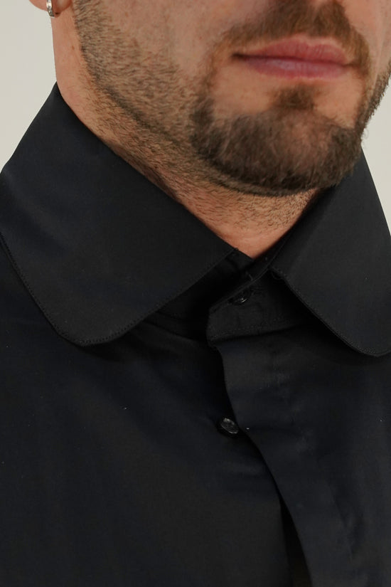 Camicia collo club Nera