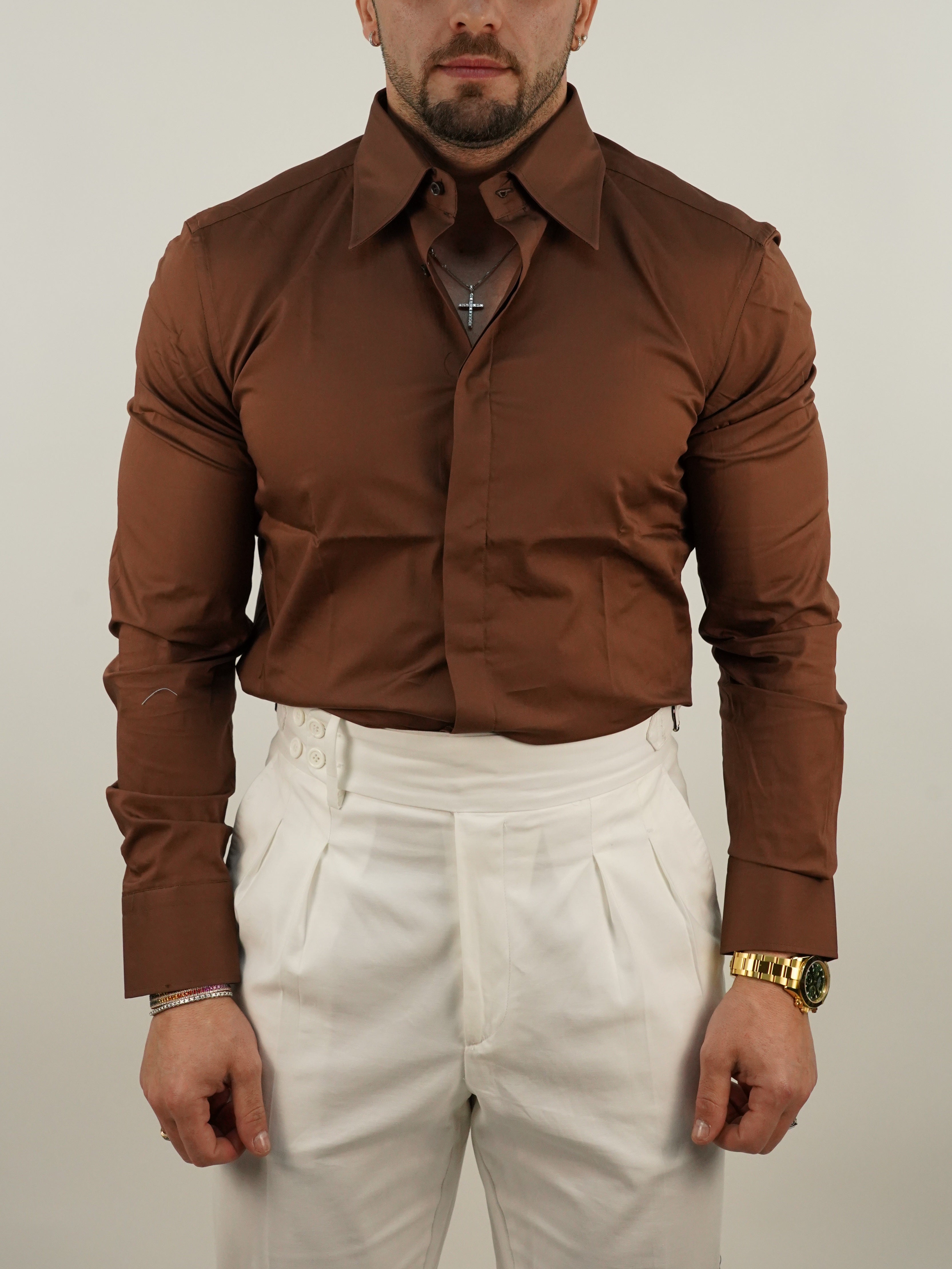 Camicia collo a vela sigaro