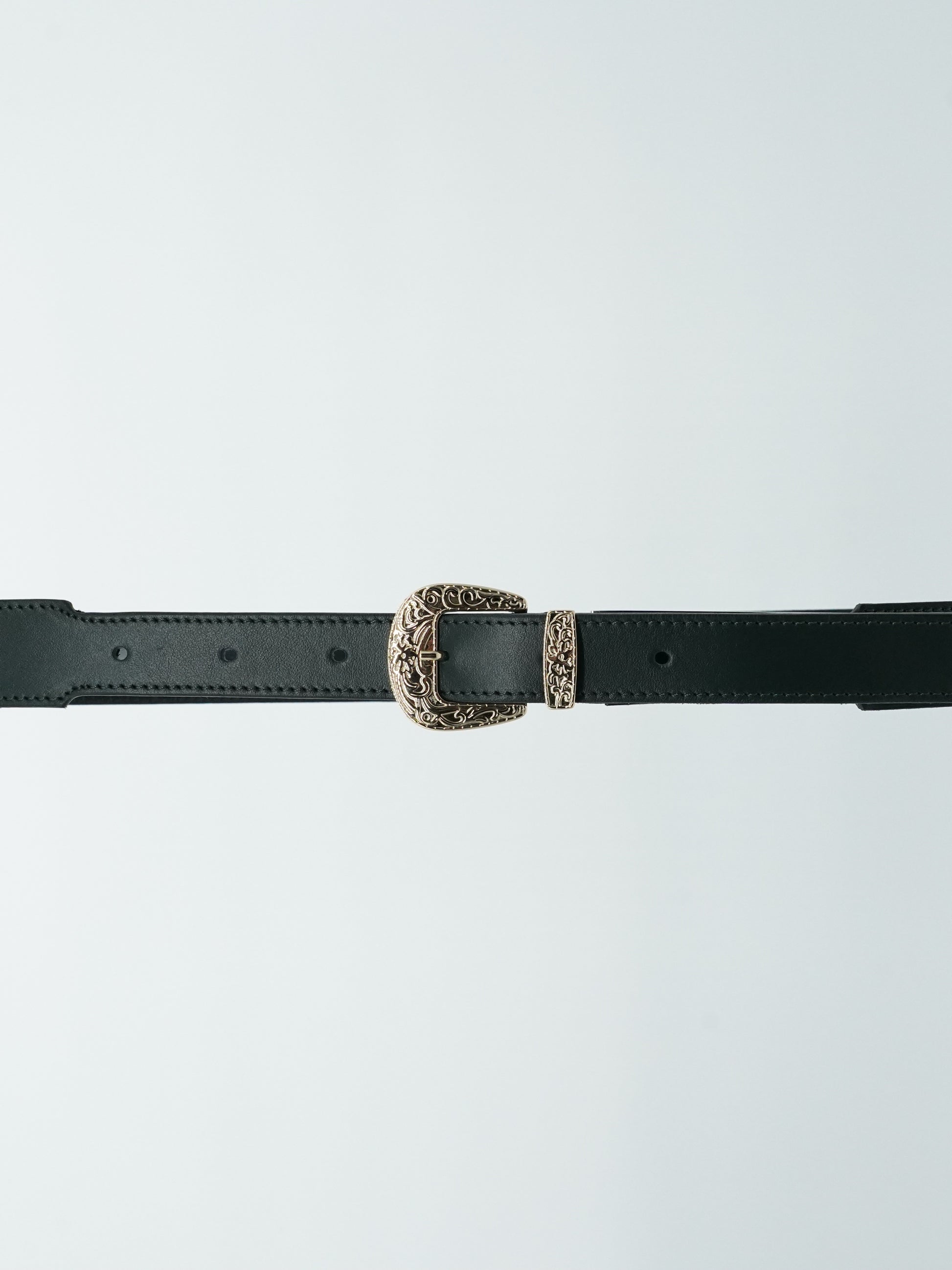 Cintura Texas verde petrolio trittico oro in pelle di vitello primo fiore
