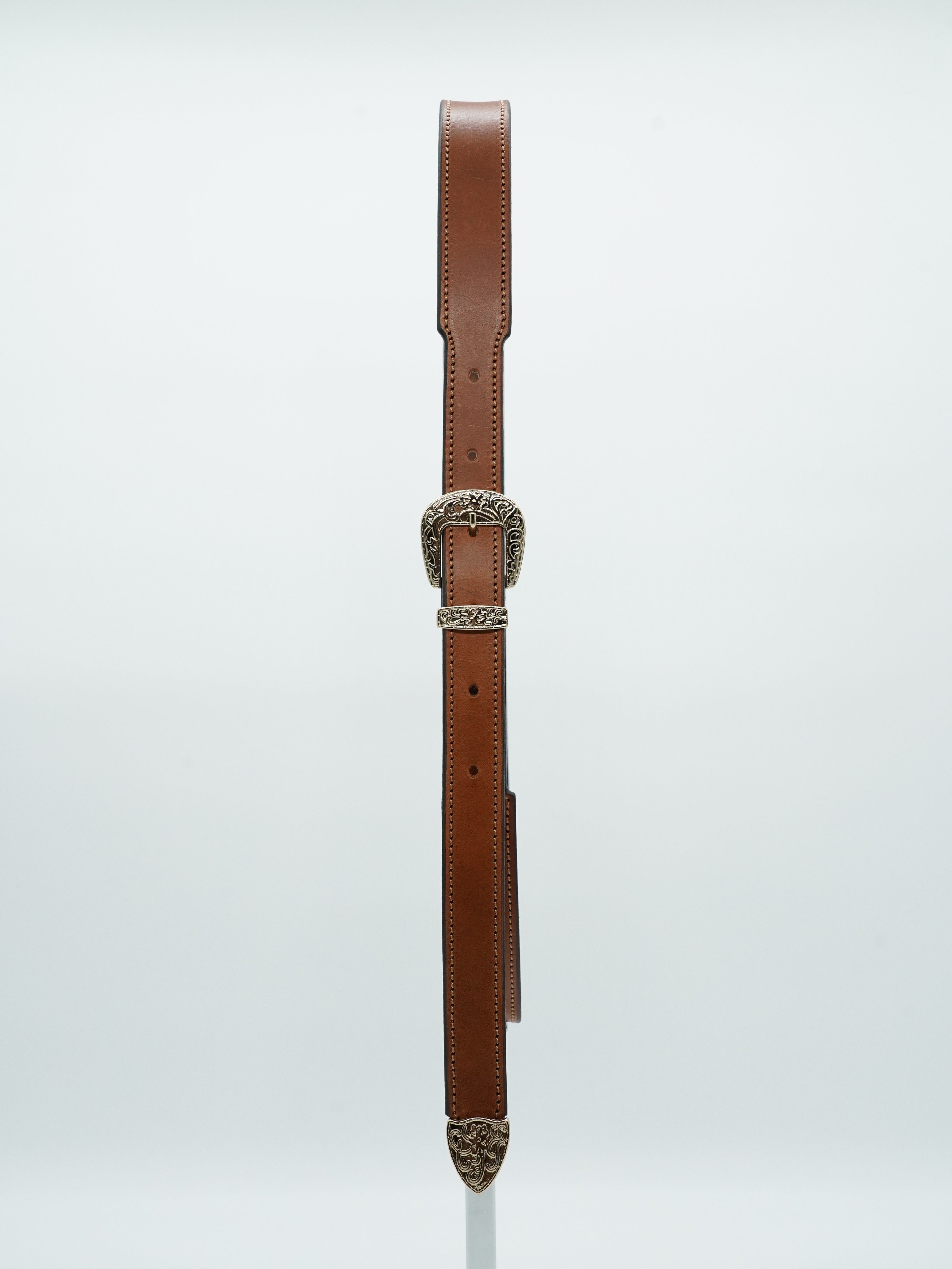 Cintura Texas in vero cuoio trittico oro