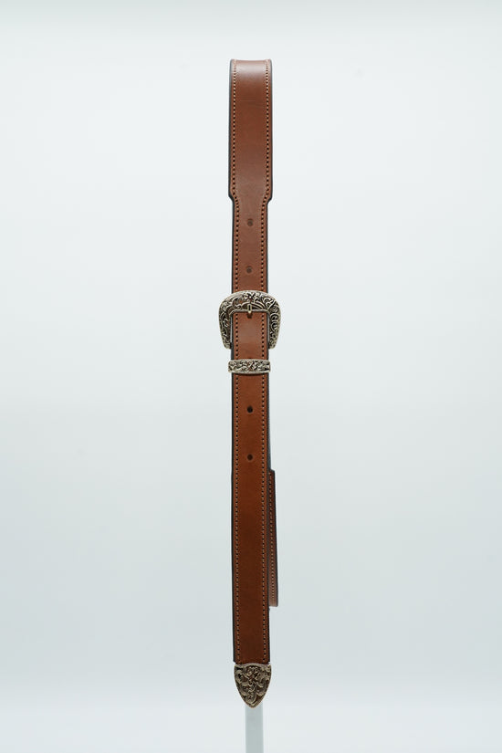 Cintura Texas in vero cuoio trittico oro