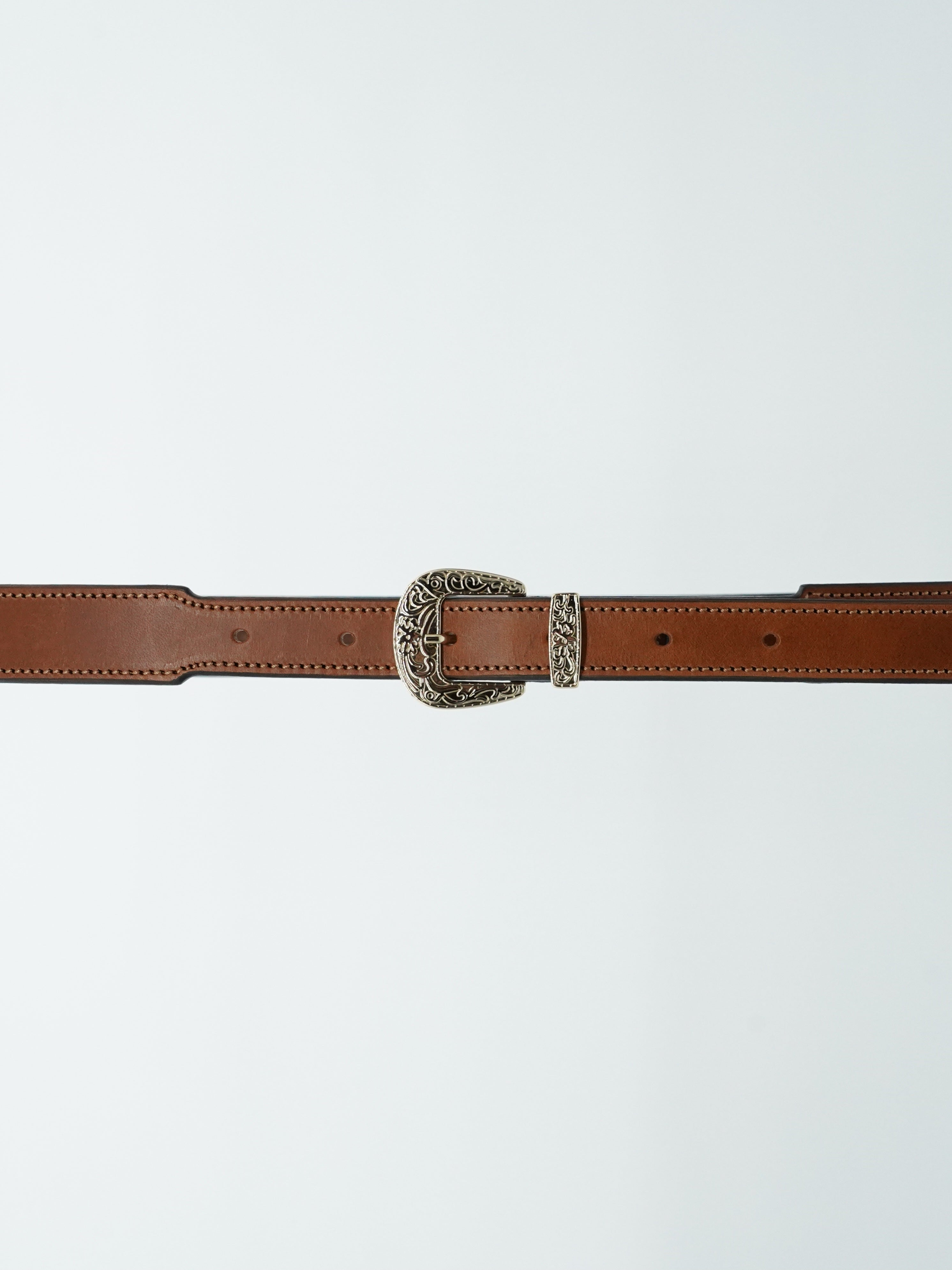 Cintura Texas in vero cuoio trittico oro