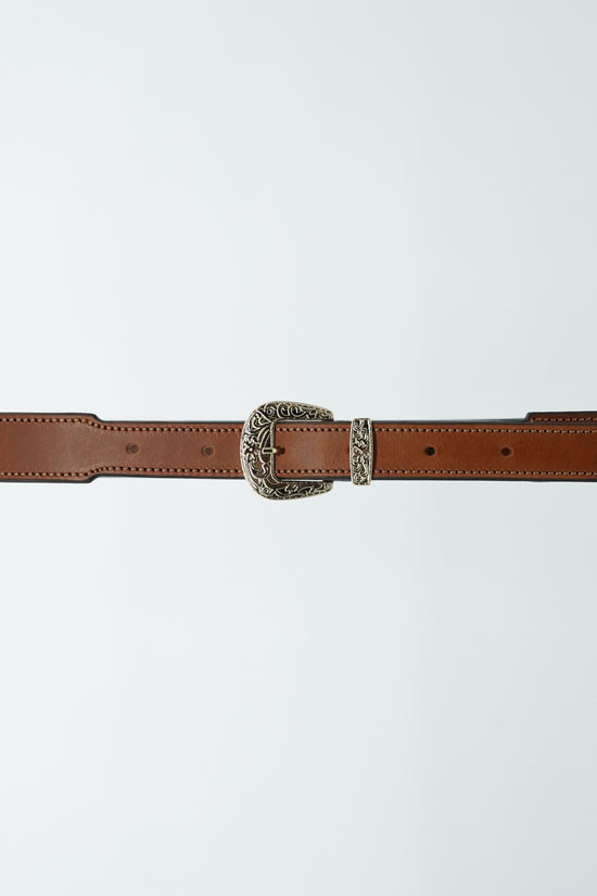 Cintura Texas in vero cuoio trittico oro