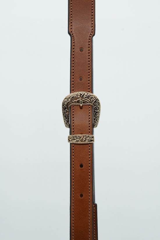 Cintura Texas in vero cuoio trittico oro