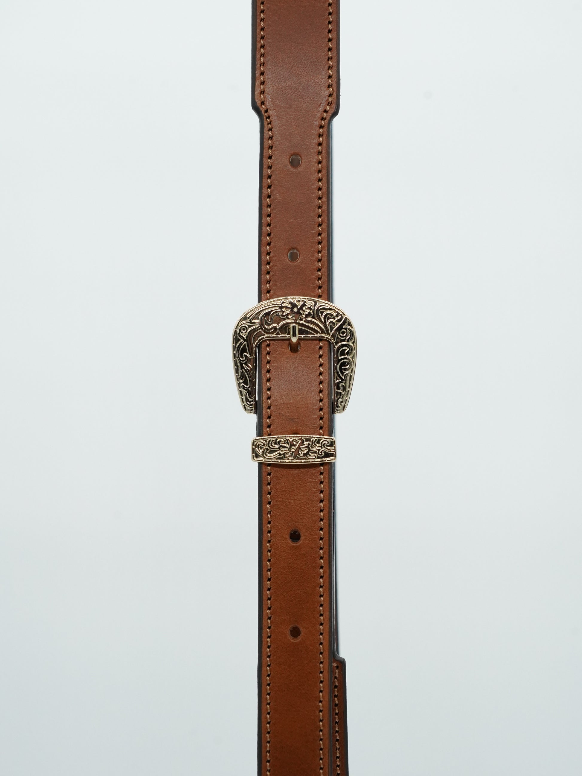 Cintura Texas in vero cuoio trittico oro