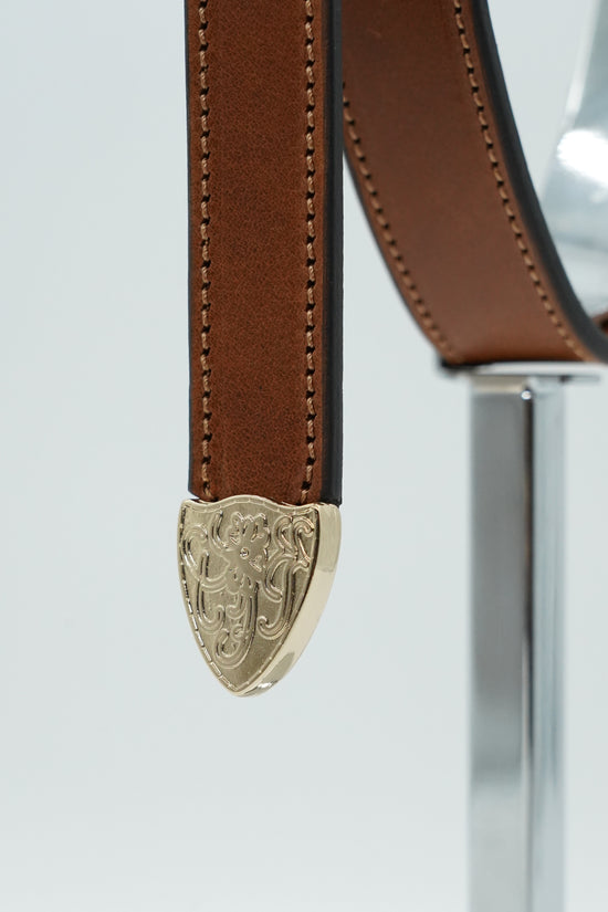 Cintura Texas in vero cuoio trittico oro