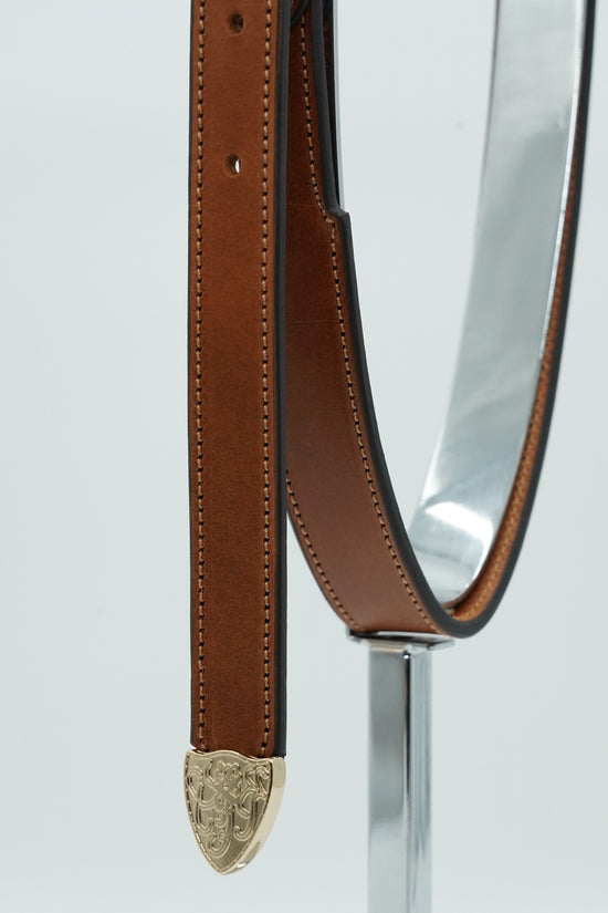 Cintura Texas in vero cuoio trittico oro