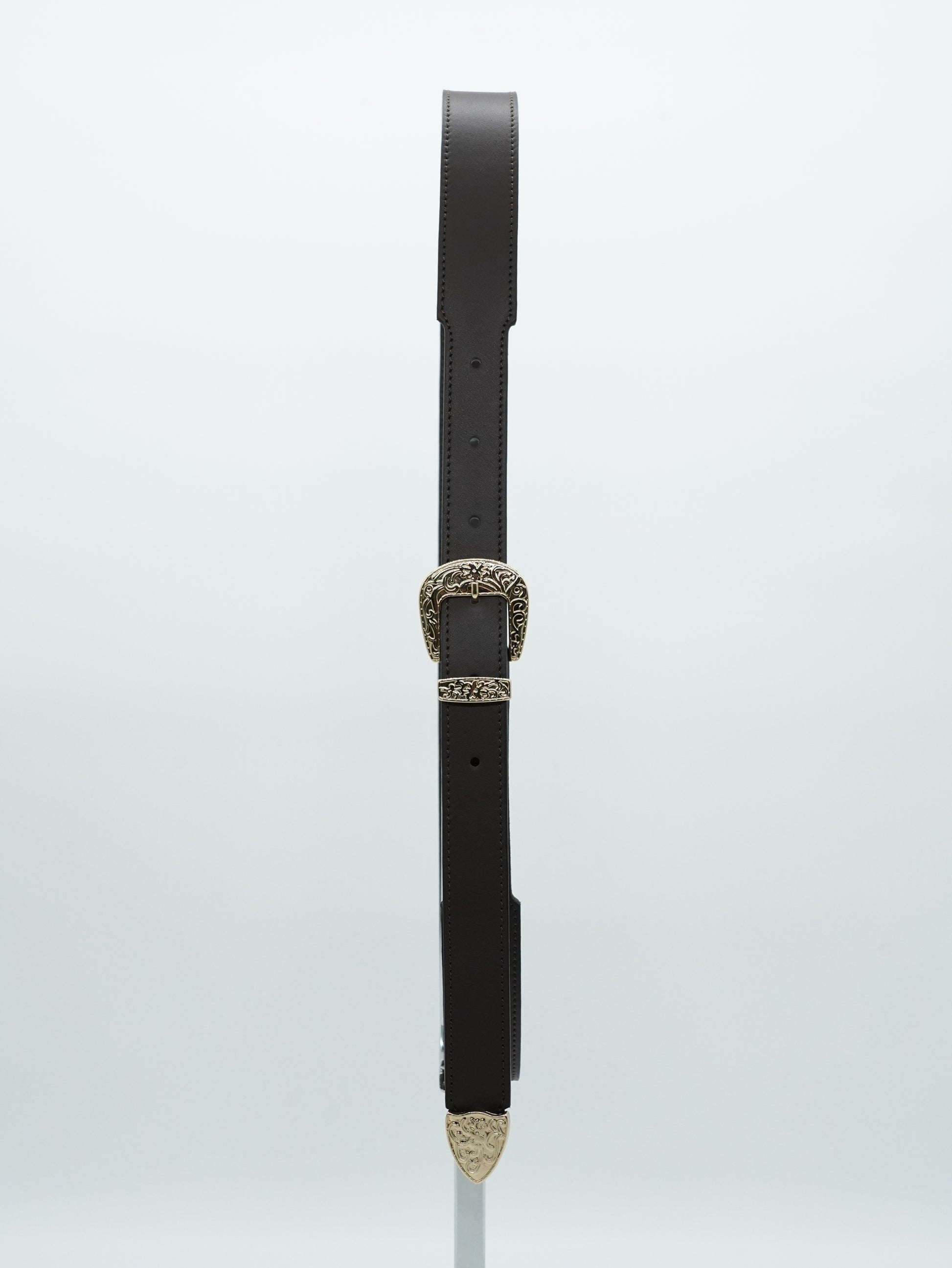 Cintura Texas testa di moro trittico oro in pelle di vitello primo fiore