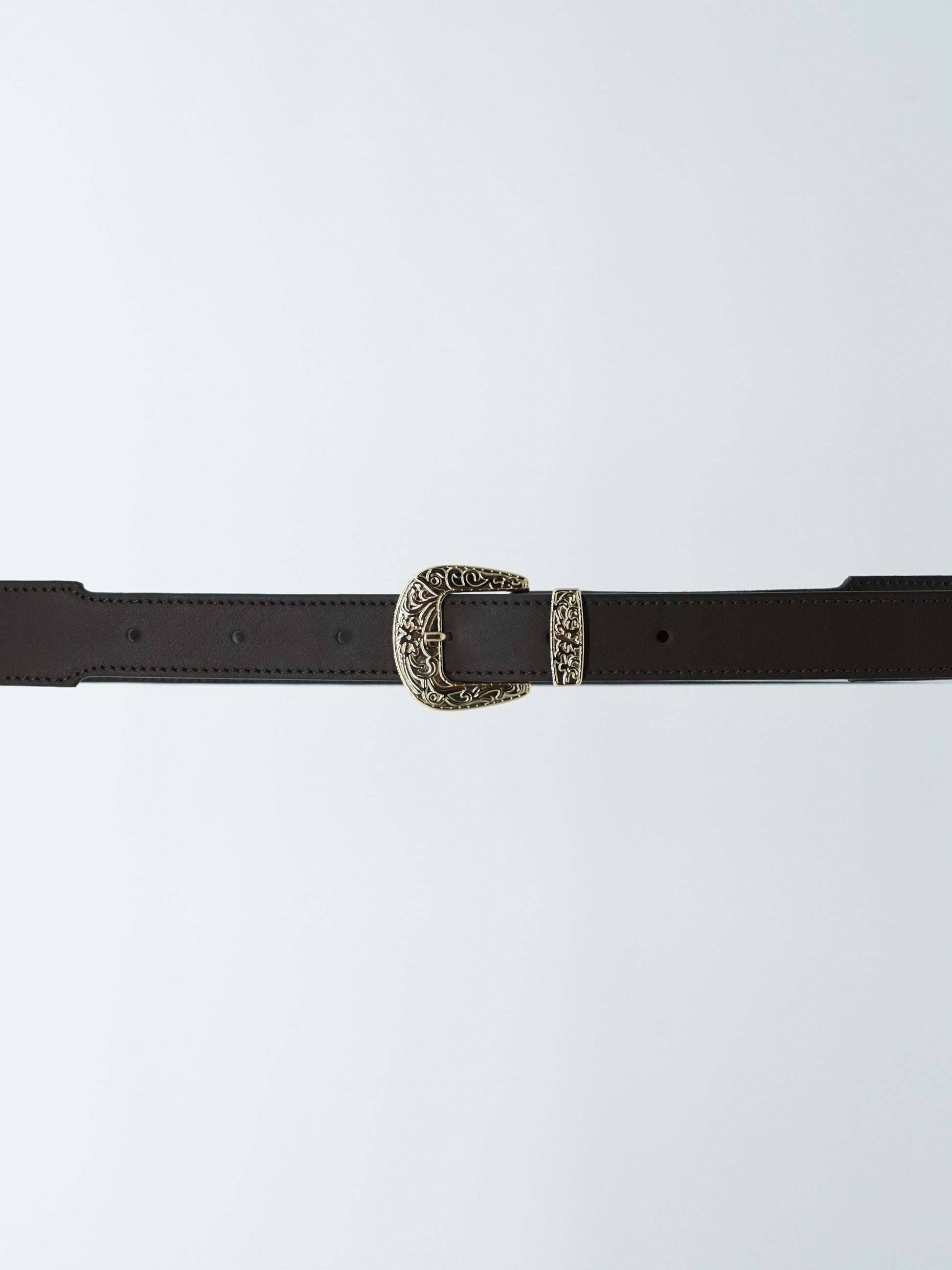 Cintura Texas testa di moro trittico oro in pelle di vitello primo fiore