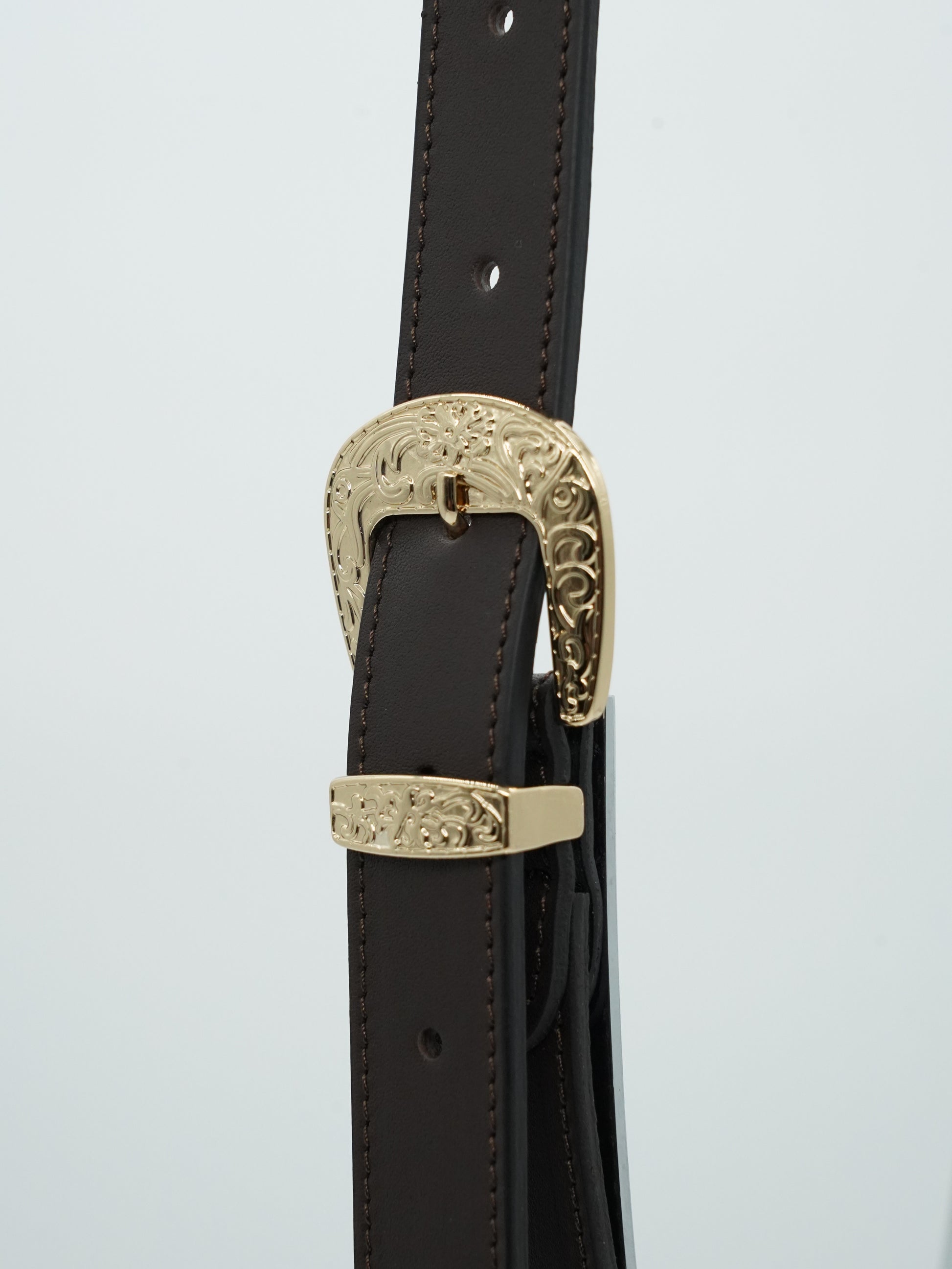 Cintura Texas testa di moro trittico oro in pelle di vitello primo fiore