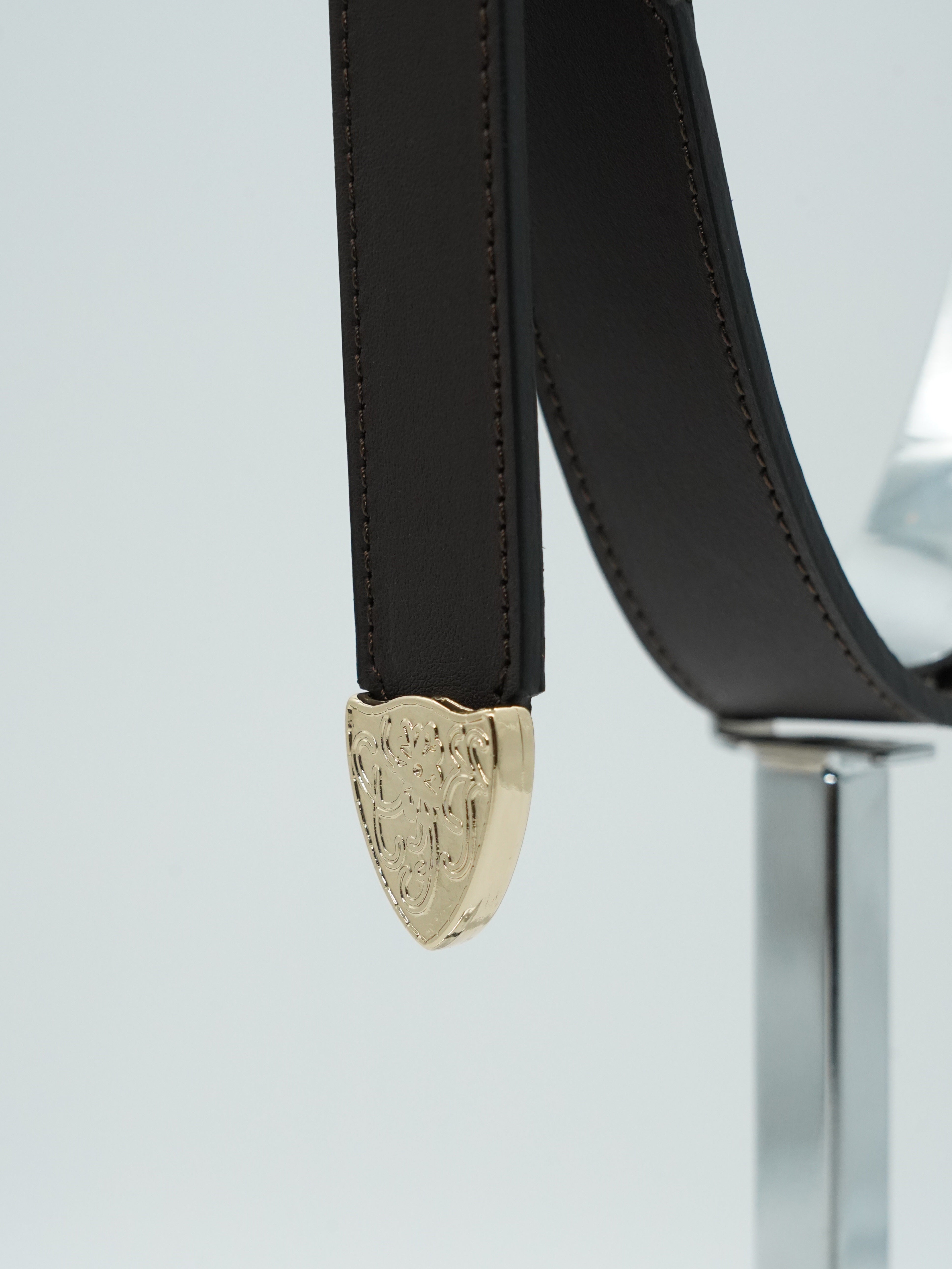 Cintura Texas testa di moro trittico oro in pelle di vitello primo fiore